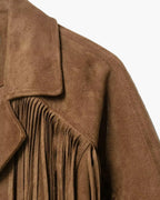 Chaqueta western Nicole de ante sintético con flecos