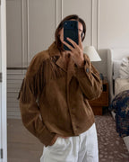 Chaqueta western Nicole de ante sintético con flecos