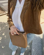 Chaqueta western Nicole de ante sintético con flecos