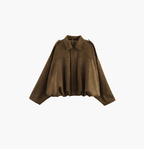 Nina Vintage chaqueta de ante sintético khaki