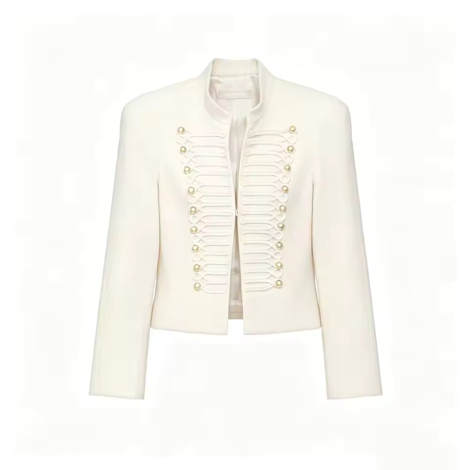 Nora chaqueta Napoleón militar de cuero sintético