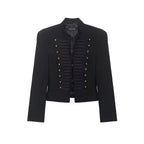 Nora chaqueta Napoleón militar de cuero sintético