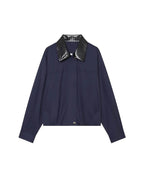 Olivia Cazadora Bomber con Cuello en Contraste