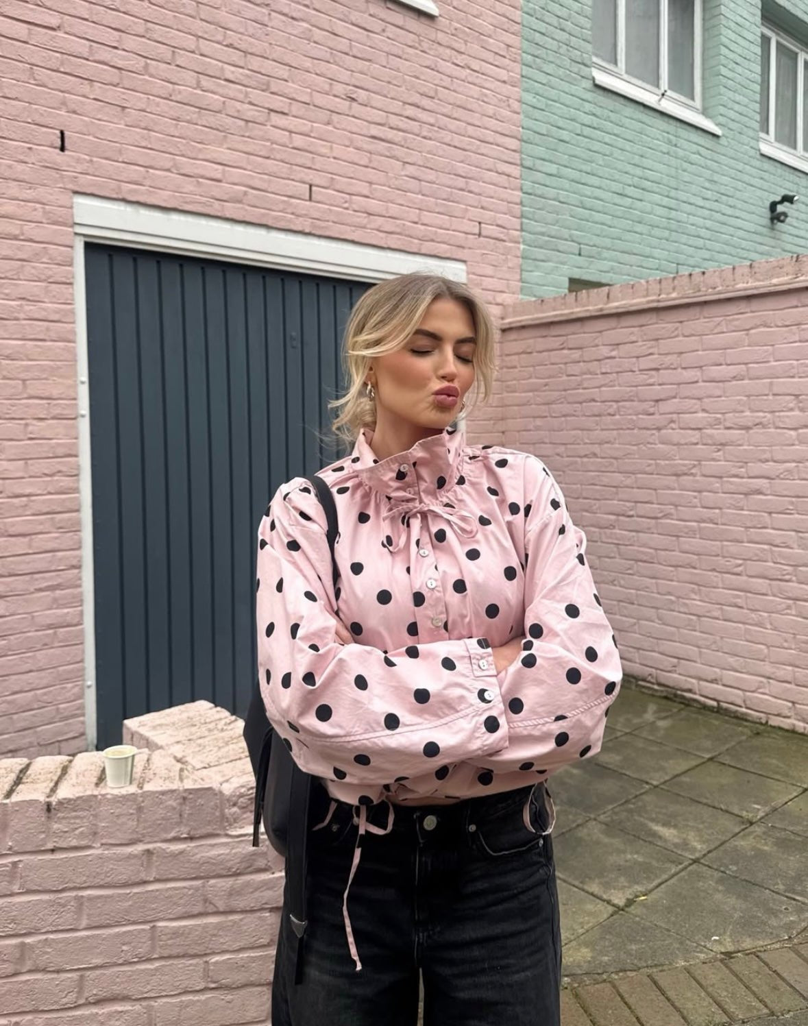 Chaqueta Presley con lunares y mangas abullonadas