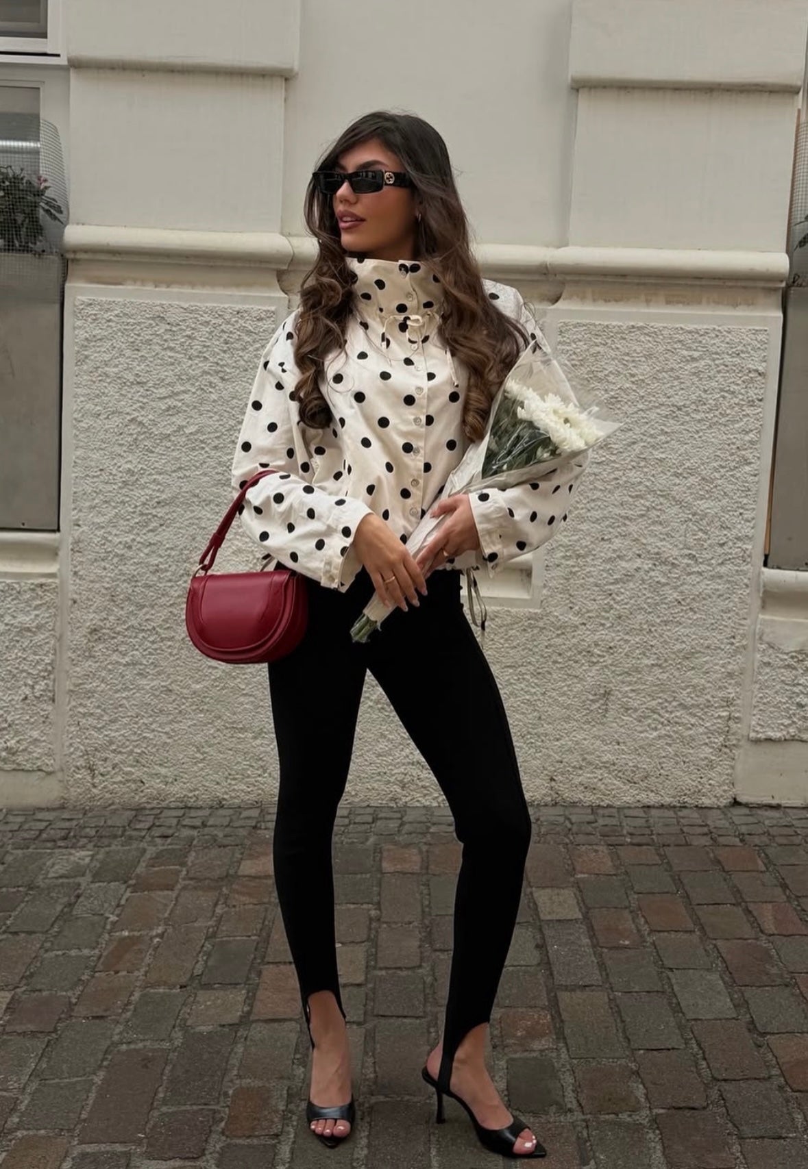 Chaqueta Presley con lunares y mangas abullonadas