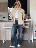 Runa Chaqueta informal con cuello mao
