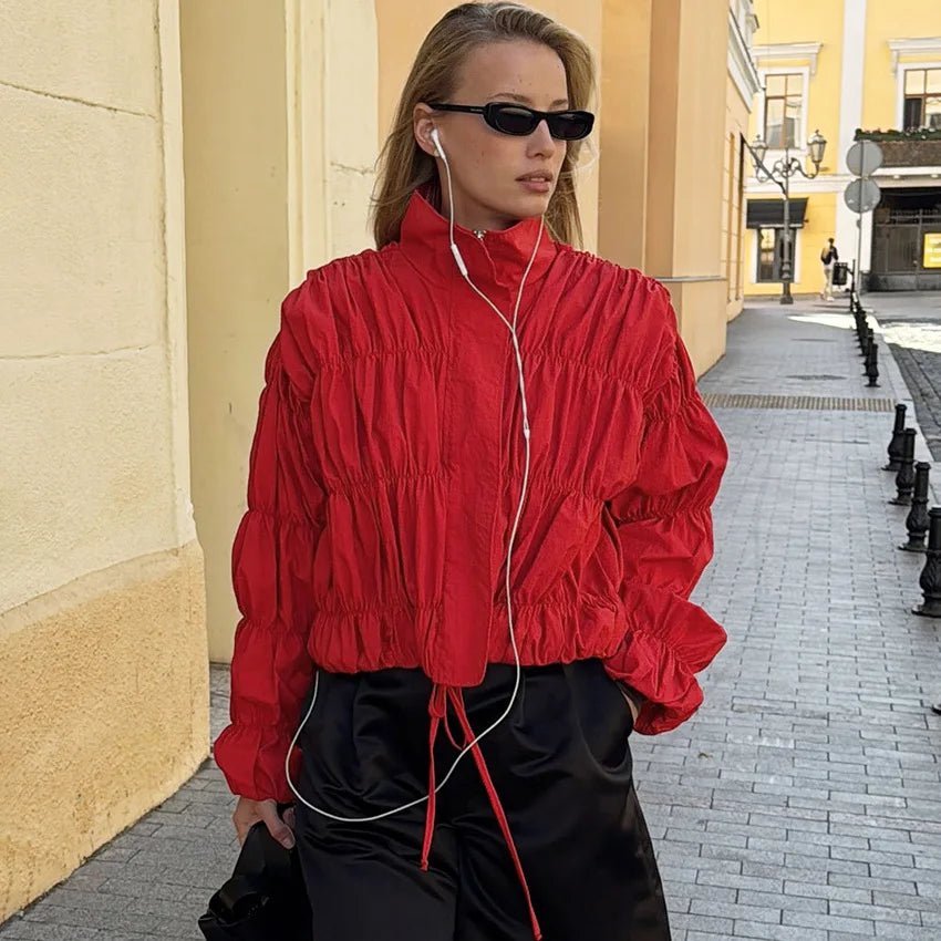 Chaqueta con cremallera fruncida Sarah