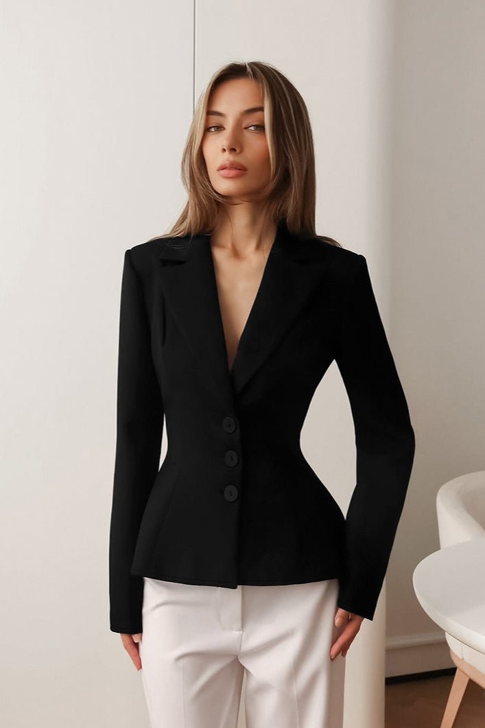 Blazer entallado Valerie con hombreras y cuello en V