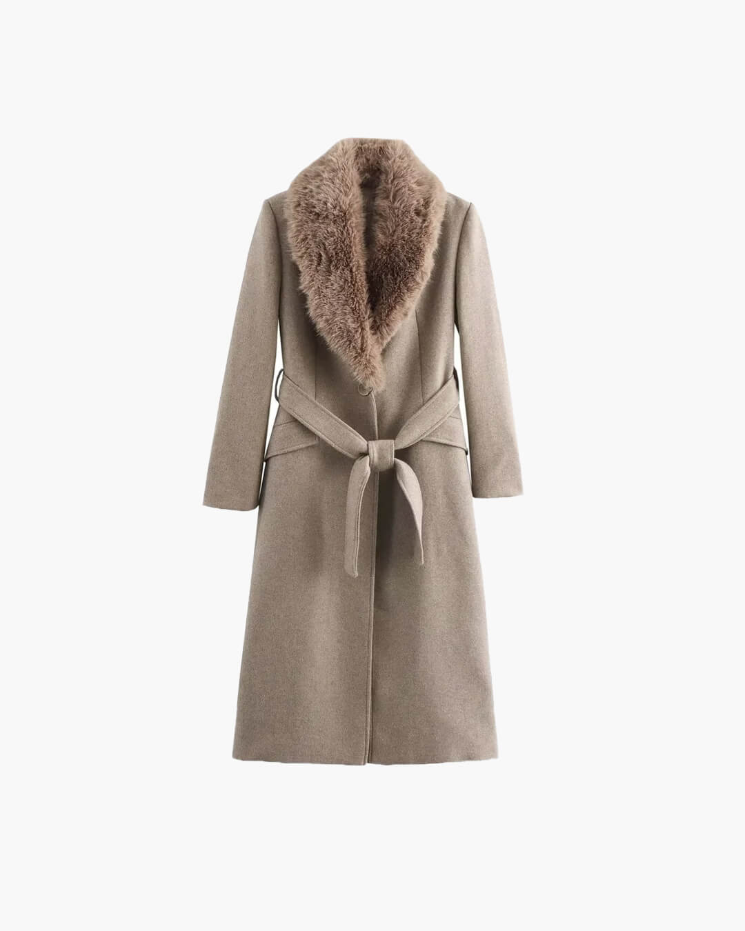 Abrigo maxi Flora con cuello de piel sintética
