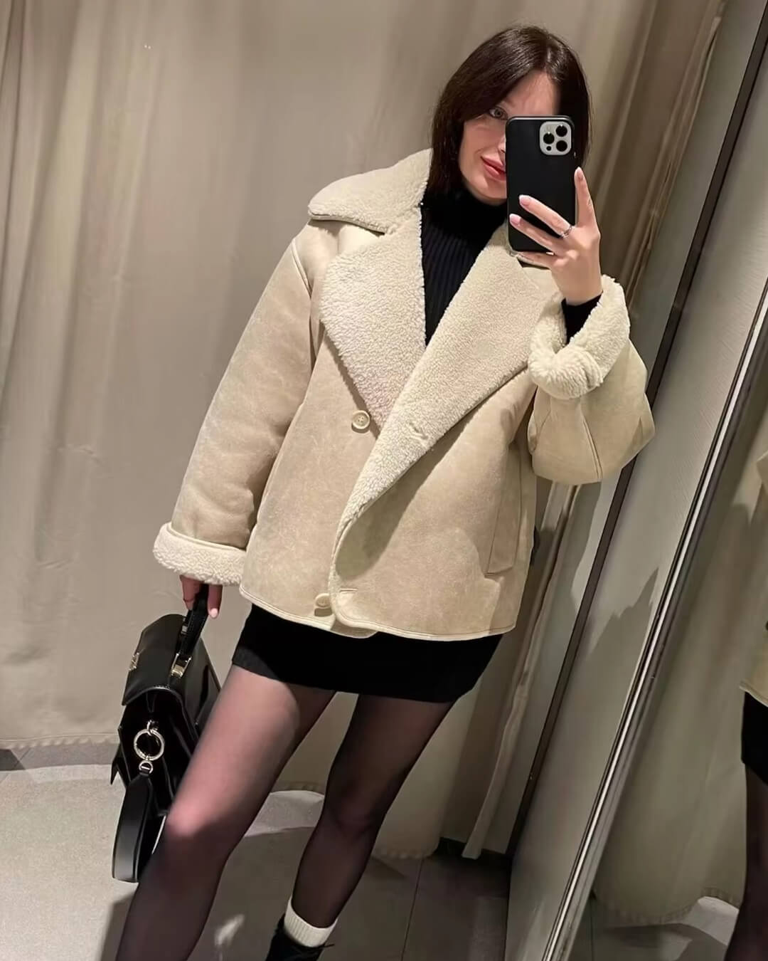 Chaqueta Arianne de piel sintética tipo sherpa
