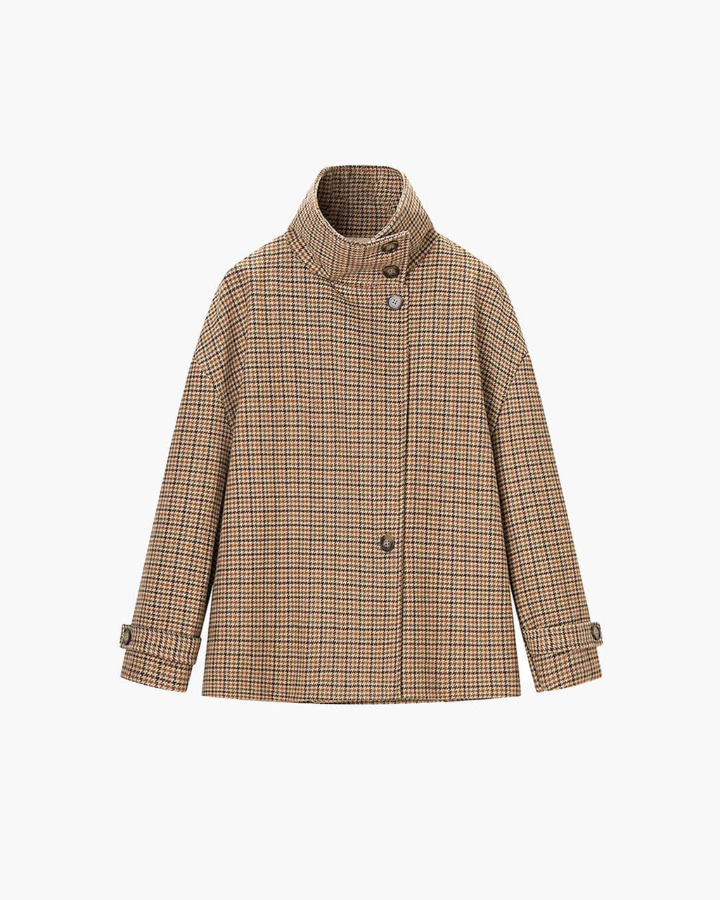 Chaqueta corta Ava con cuello embudo y pata de gallo