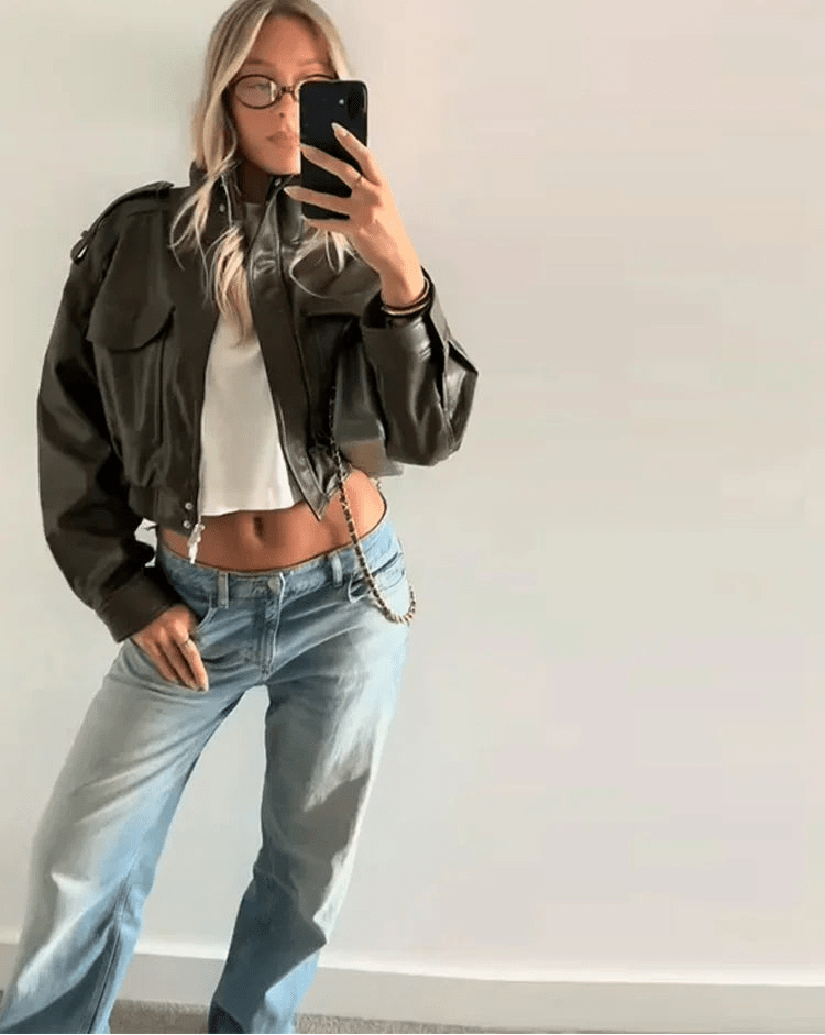 Chaqueta bomber de piel sintética Brianna