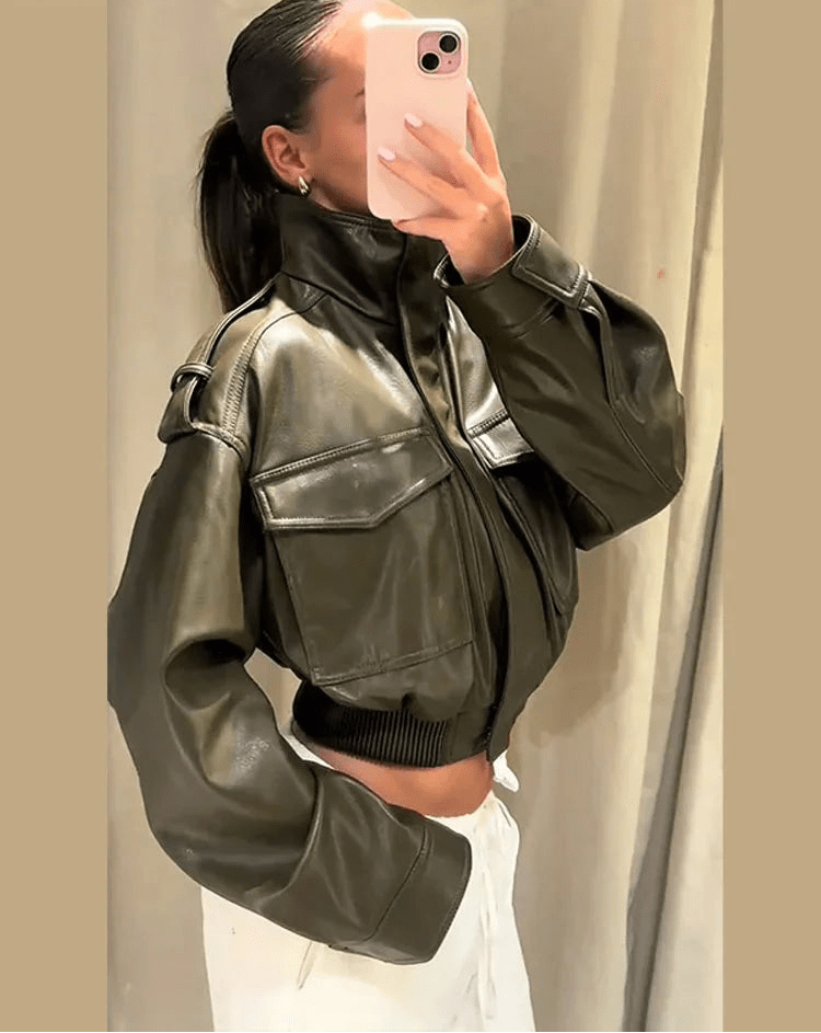 Chaqueta bomber de piel sintética Brianna