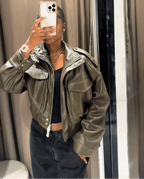 Chaqueta bomber de piel sintética Brianna
