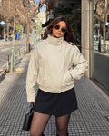Chaqueta Brienne de polipiel con cuello alto