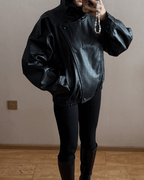 Carla cazadora asimétrica de cuero