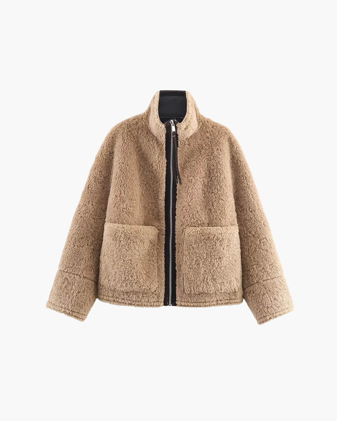 Chaqueta Carol de piel sintética con cuello alto