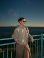 Chaqueta Margot de cuadros con cuello funnel