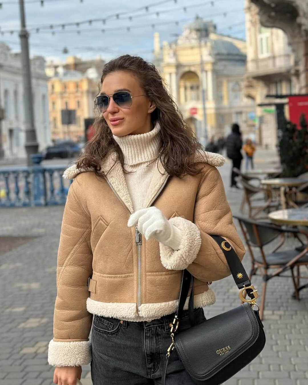 Chaqueta de ante sintético con forro de piel sintética Cindy
