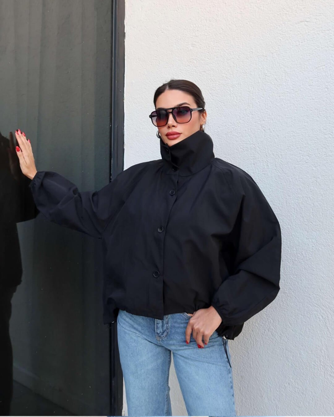 Chaqueta Clara de cuello alto