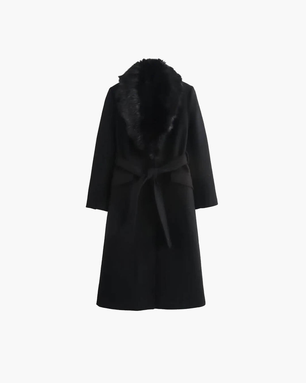 Abrigo maxi Flora con cuello de piel sintética