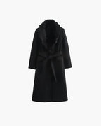 Abrigo maxi Flora con cuello de piel sintética