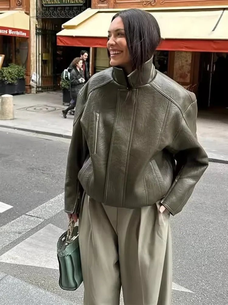 Cazadora bomber de polipiel Gina