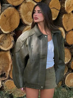 Cazadora bomber de polipiel Gina