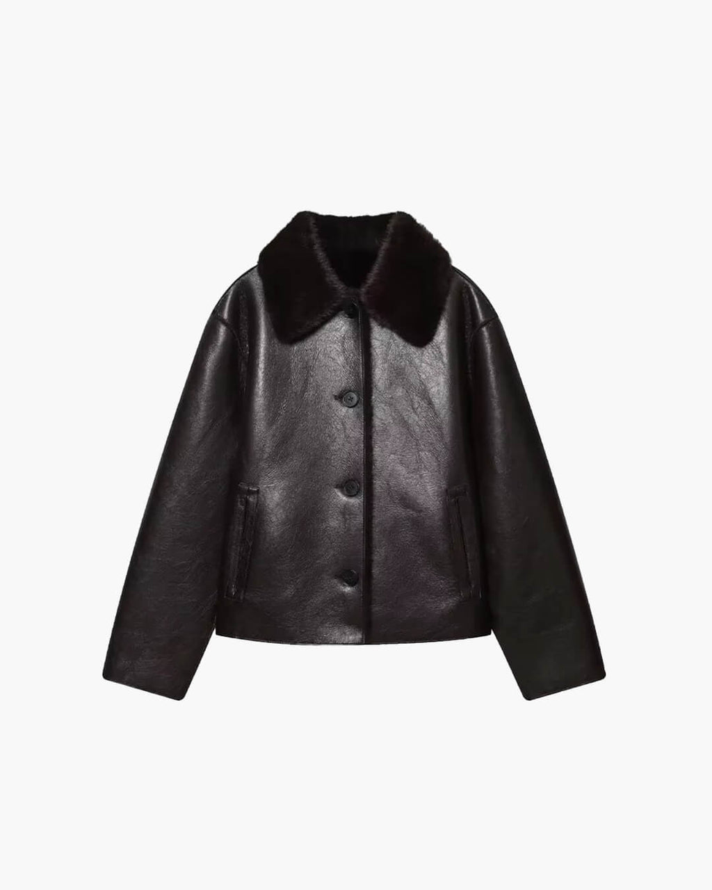 Chaqueta de cuero sintético reversible con piel sintética Joana