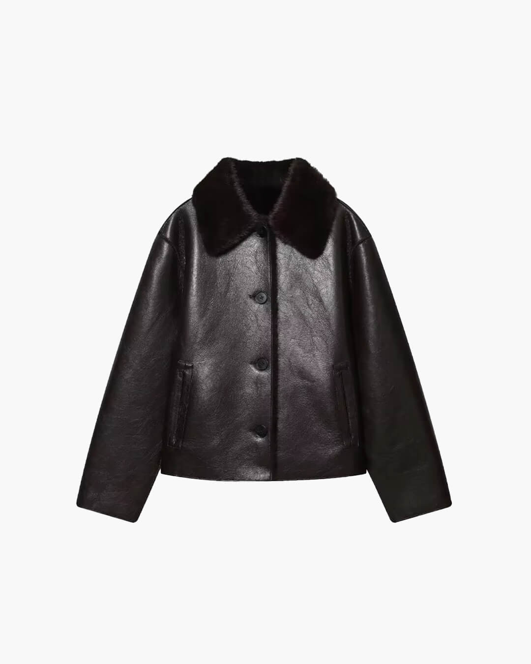 Chaqueta de cuero sintético reversible con piel sintética Joana