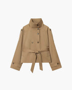 Gabardina corta con cuello alto Kara