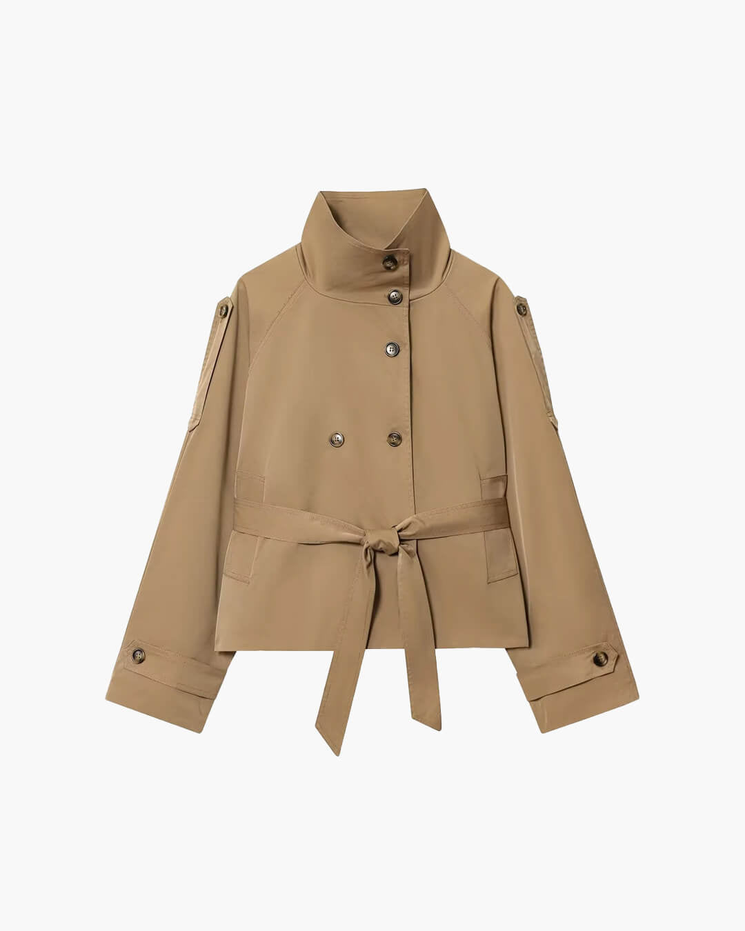 Gabardina corta con cuello alto Kara