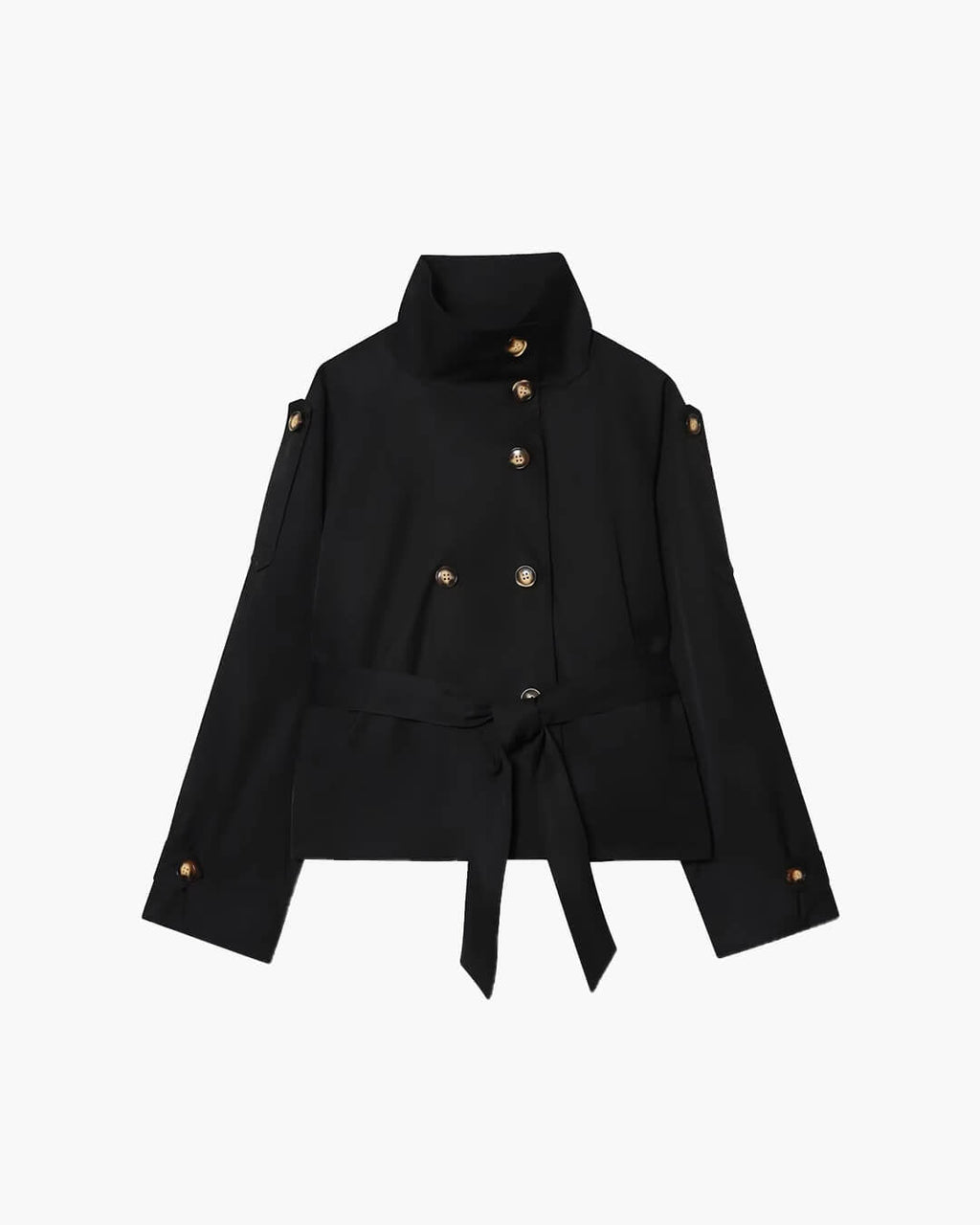 Gabardina corta con cuello alto Kara