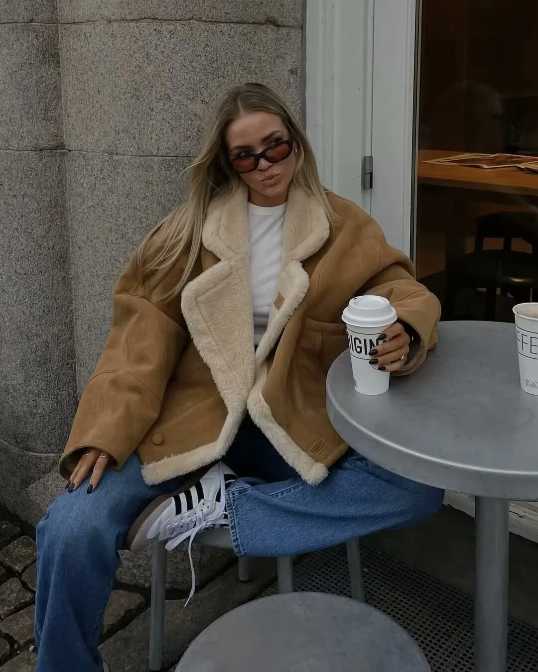 Chaqueta de cuero sintético Leona