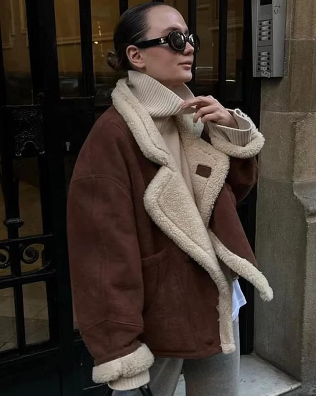 Chaqueta de cuero sintético Leona