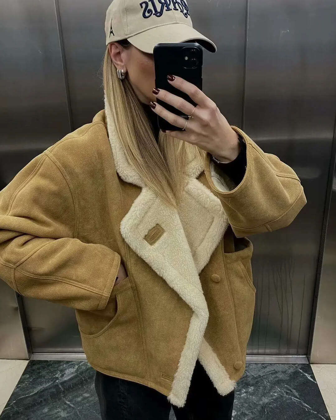Chaqueta de cuero sintético Leona