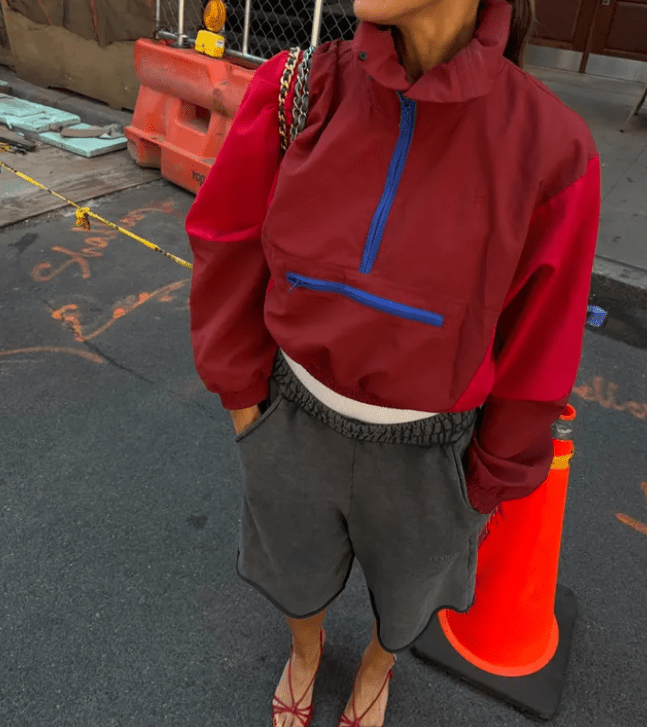 Chaqueta cortavientos Margot con media cremallera