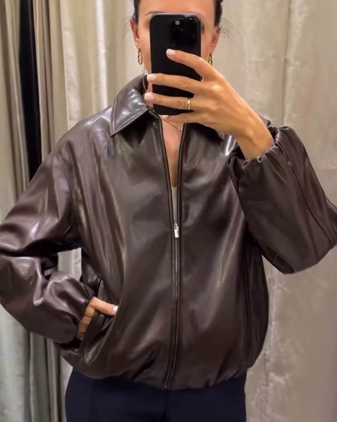 Chaqueta Marivic de polipiel con cremallera