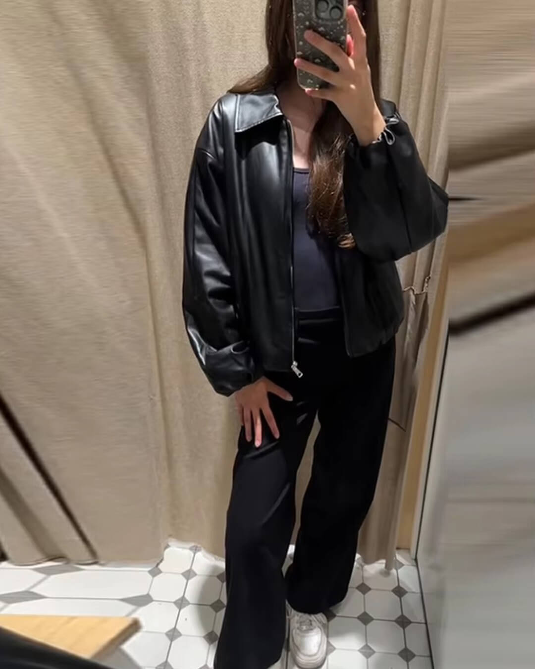 Chaqueta Marivic de polipiel con cremallera