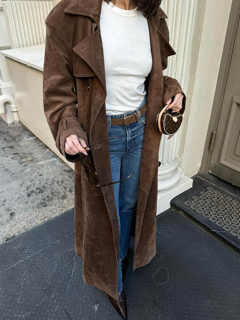 Gabardina Molly de ante sintético