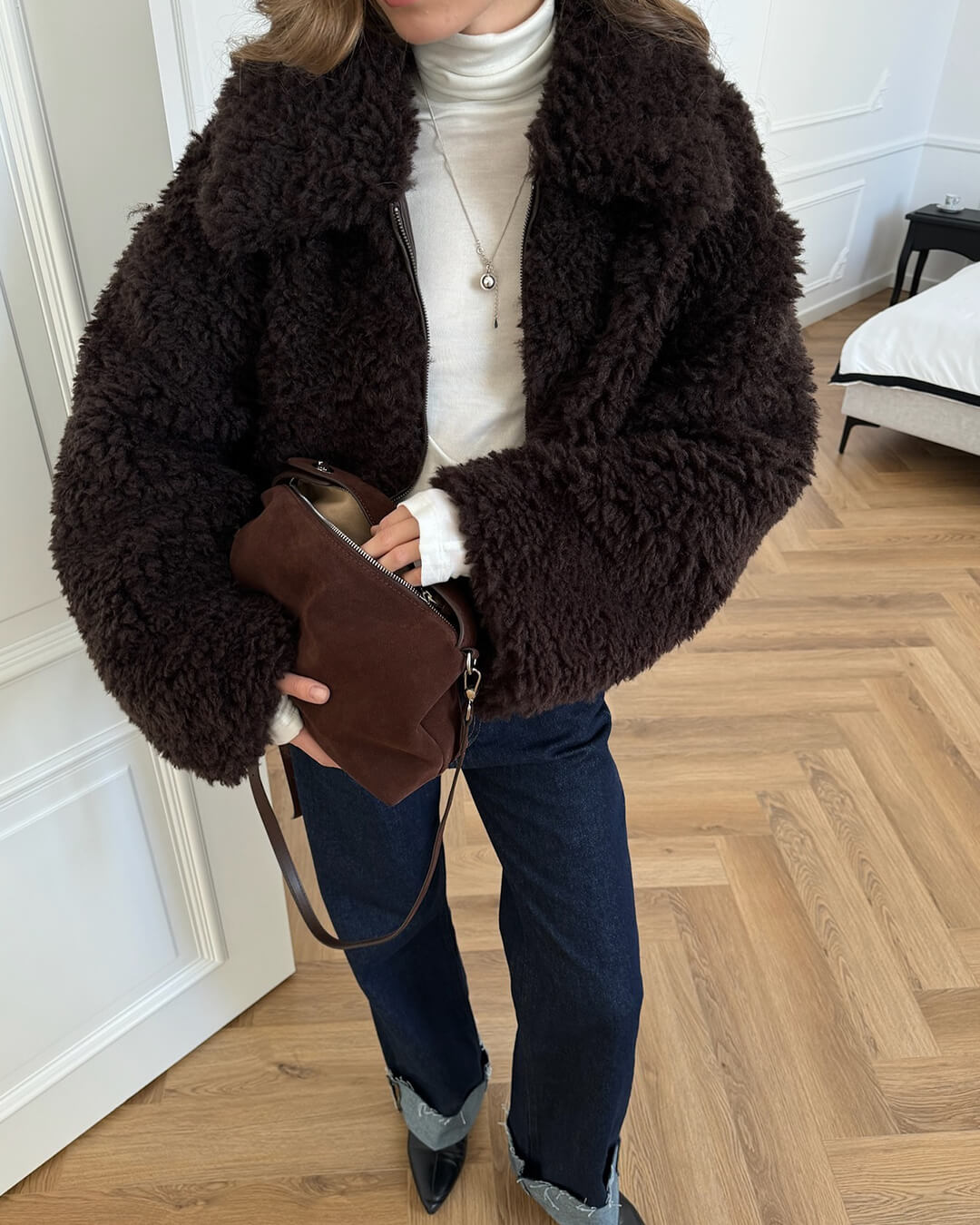 Chaqueta Teddy de Piel Sintética Porsha