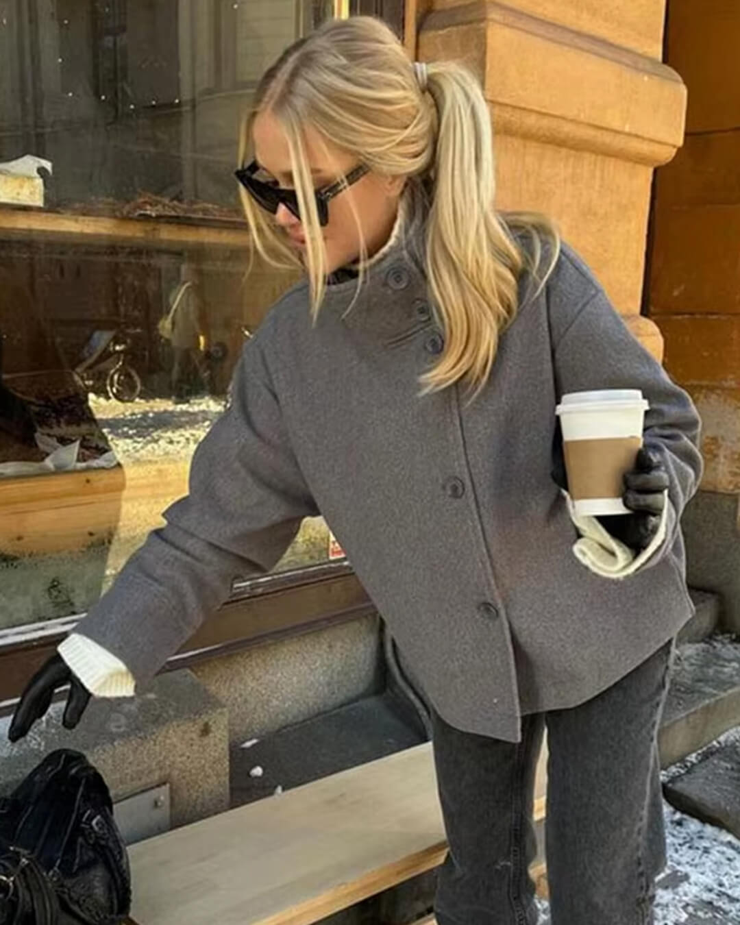 Chaqueta elegante Rosalia con cuello alto