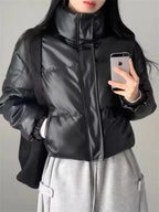Chaqueta acolchada de piel sintética Samantha
