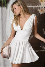 Rhianne Plunge Neck Tie-Strap Jumpsuit