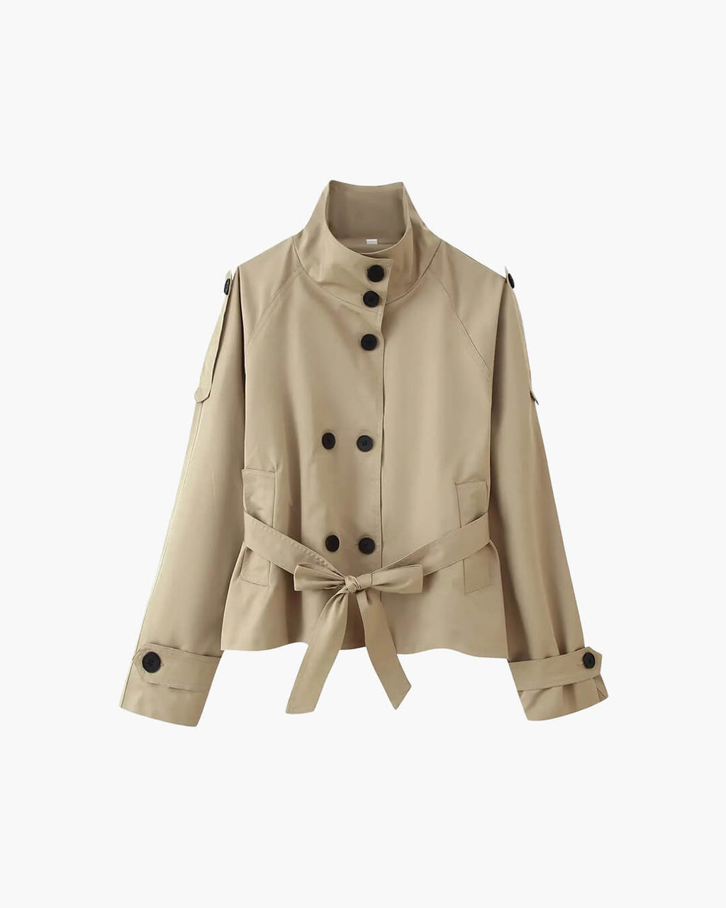 Gabardina corta con cuello alto Kara