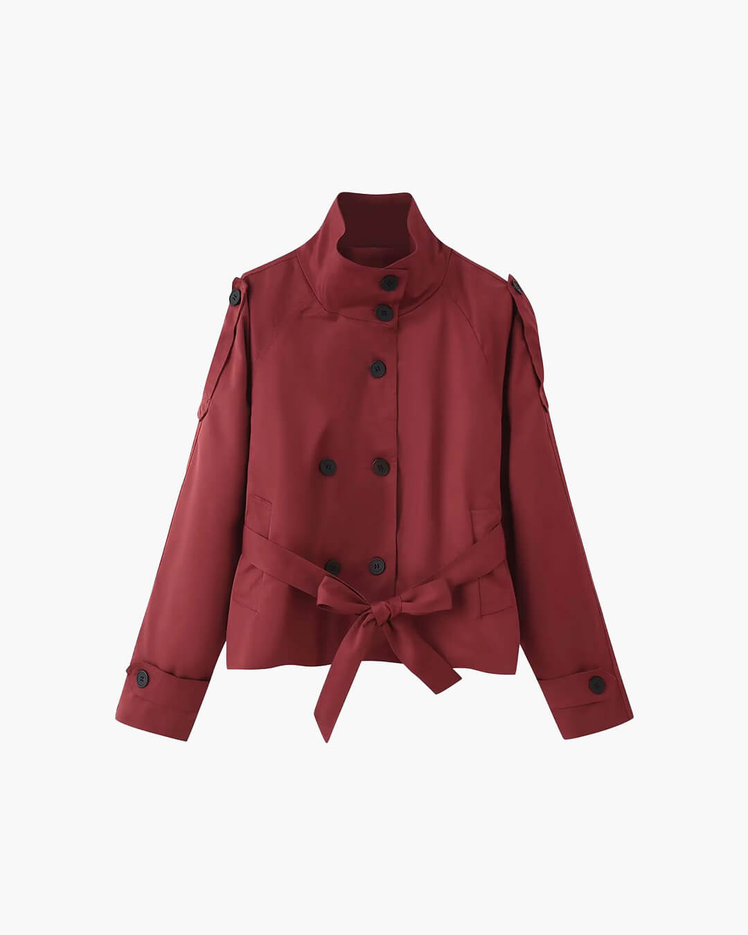 Gabardina corta con cuello alto Kara