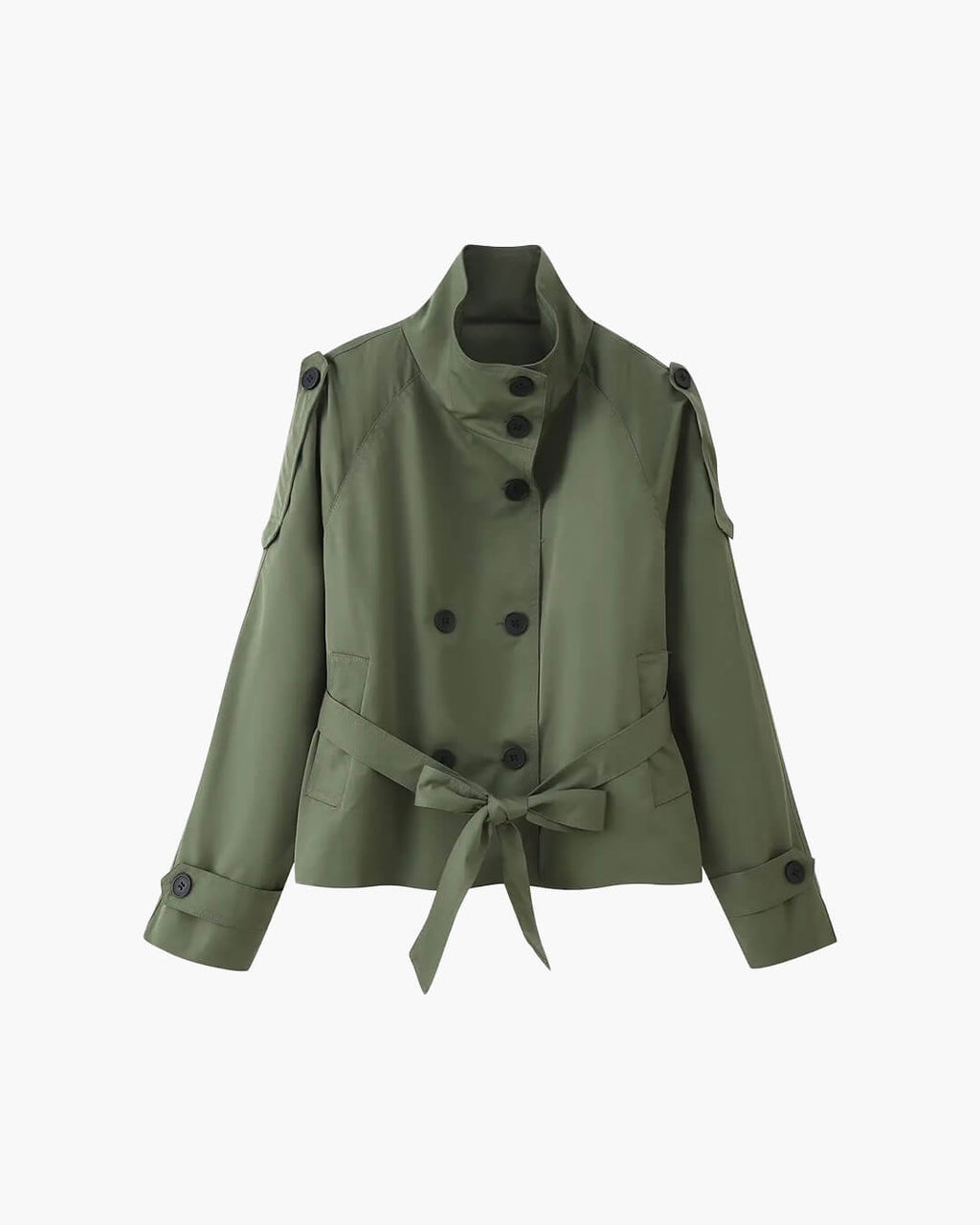 Gabardina corta con cuello alto Kara