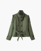 Gabardina corta con cuello alto Kara