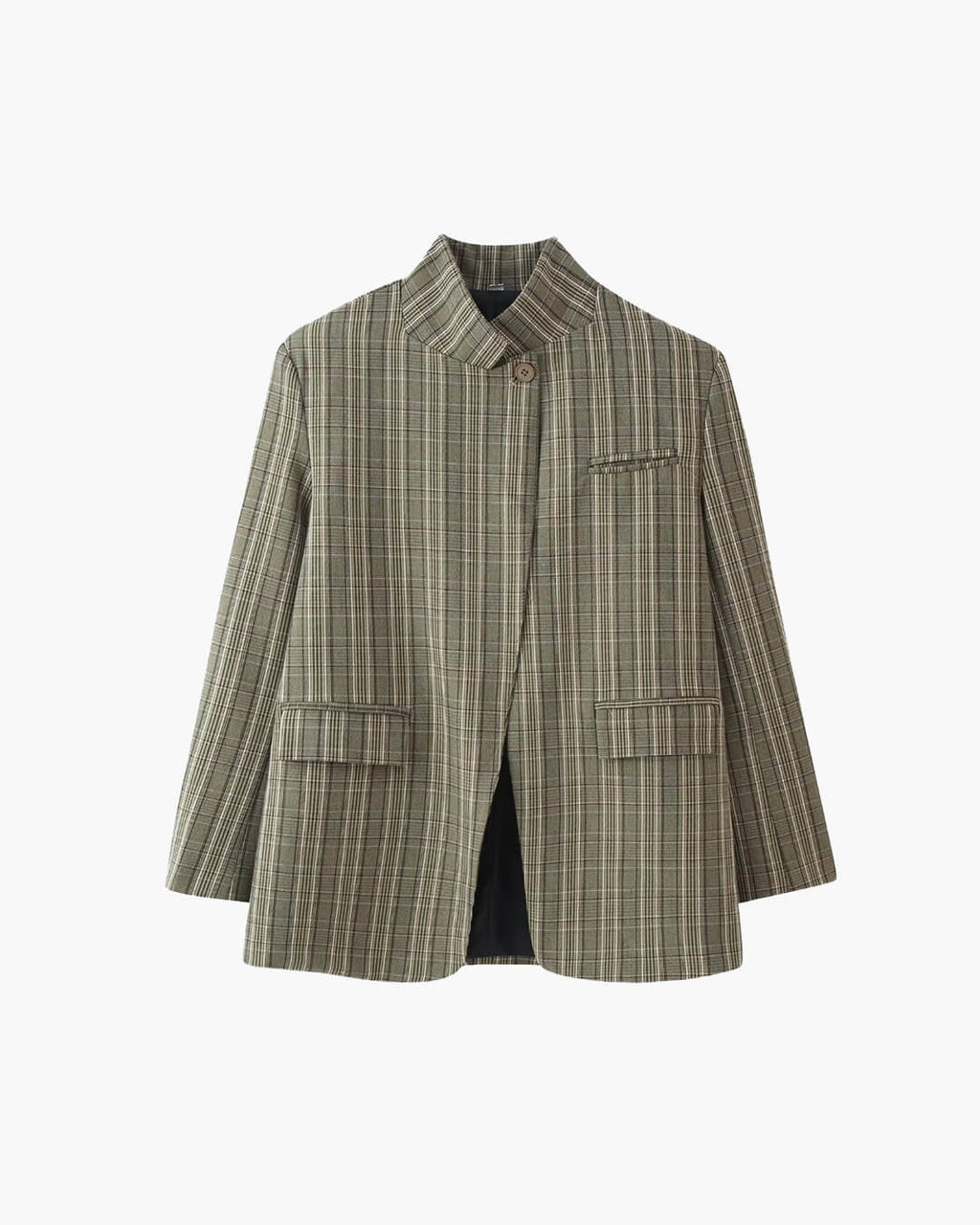Blazer Katie de cuadros con cuello alto