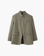 Blazer Katie de cuadros con cuello alto